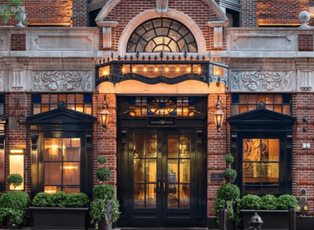 The Walker Hotel brick exterior in NYC